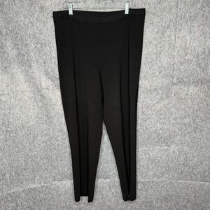 Chico's Black Ribbed Straight Leg‎ Pants- Sz 3 (16)